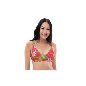 Berry Jane Hibiscus Tropical Floral Medium Bikini Top 36A/B/C 34D/DD
